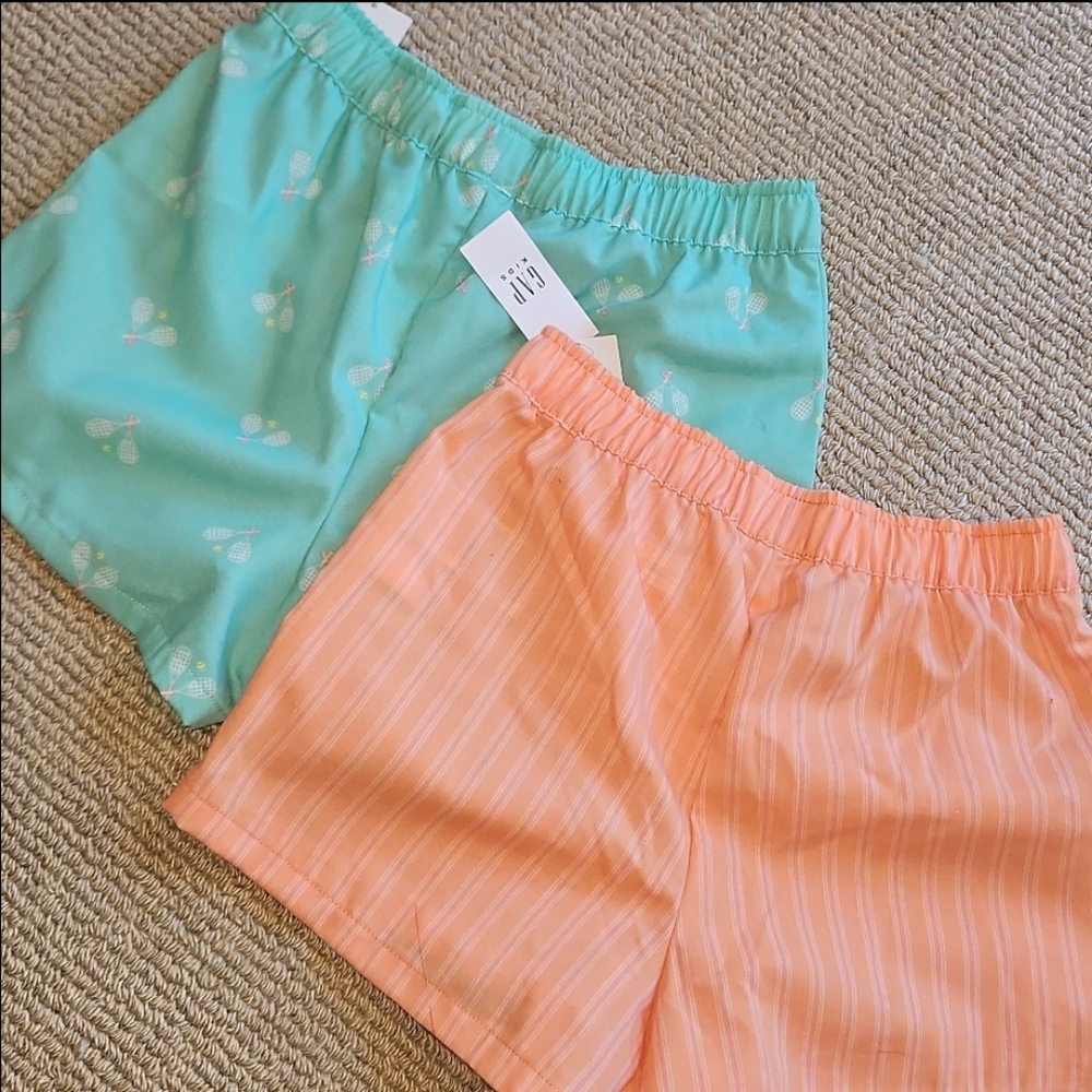 NEW 2 Pairs Pull-On Poplin PJ Boxer Shorts Pajama Bottoms
